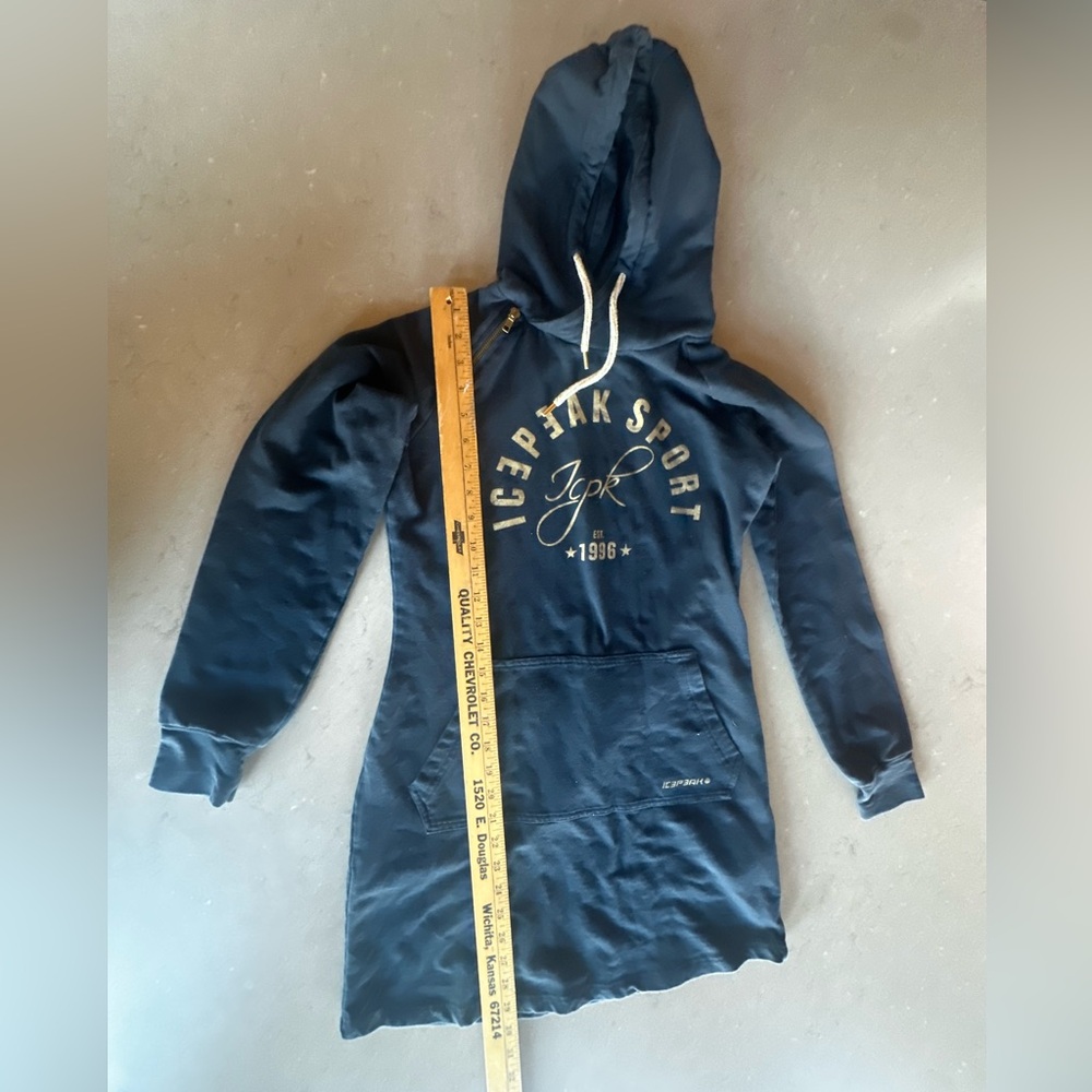Icepeak Sport Navy Hoodie Casual Dress Norway Ice Skate Ski Teen XS
